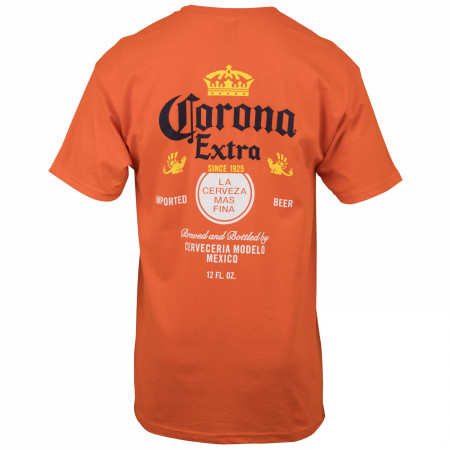 Corona Extra Label Orange Front and Back Print T-Shirt